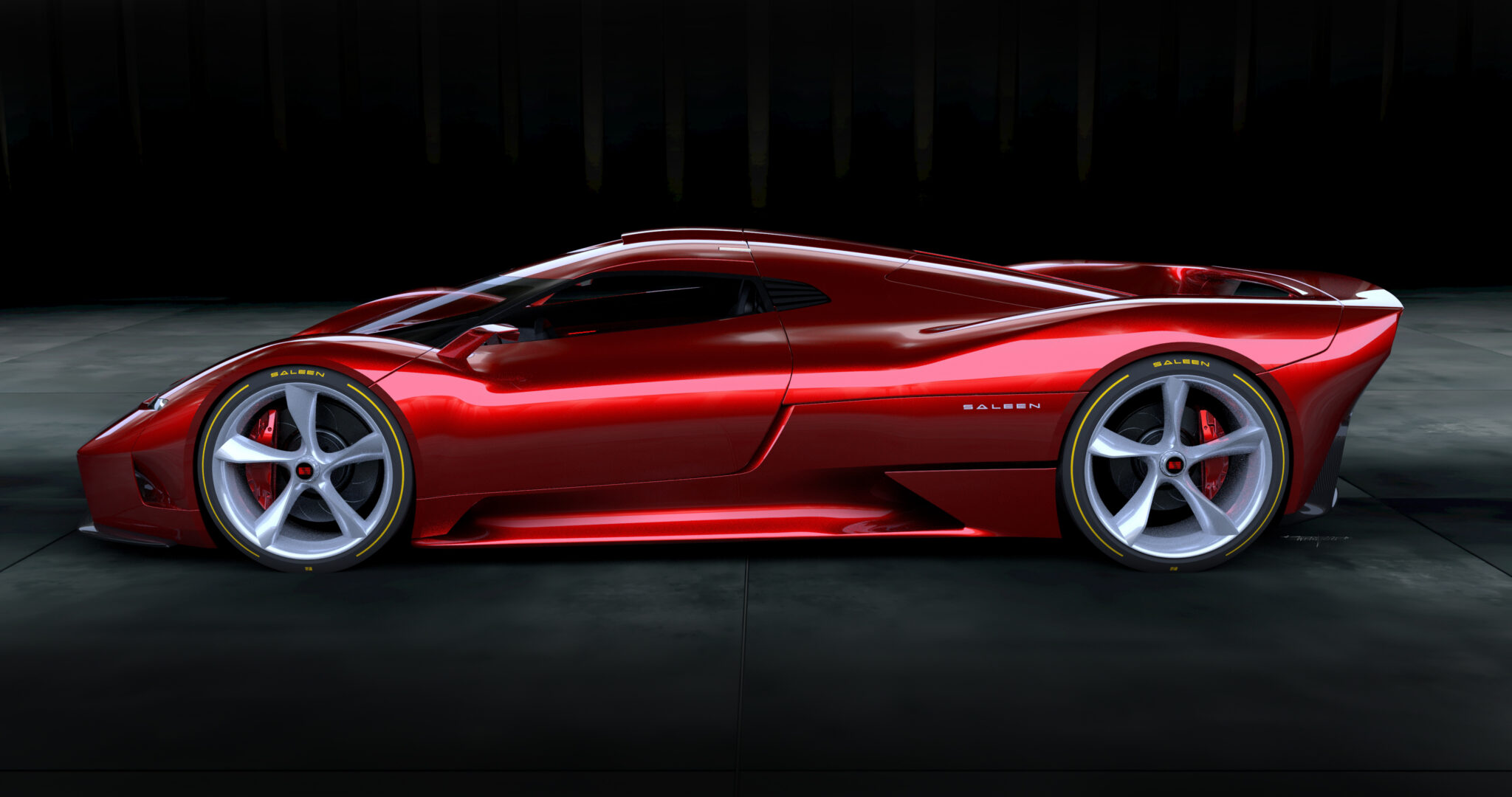 Saleen S11 design render, doors raised
