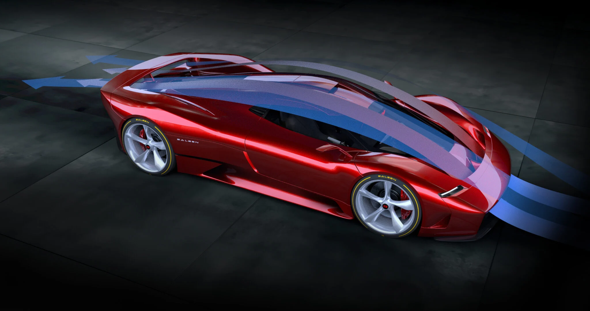 Saleen S11 aerodynamic flow study