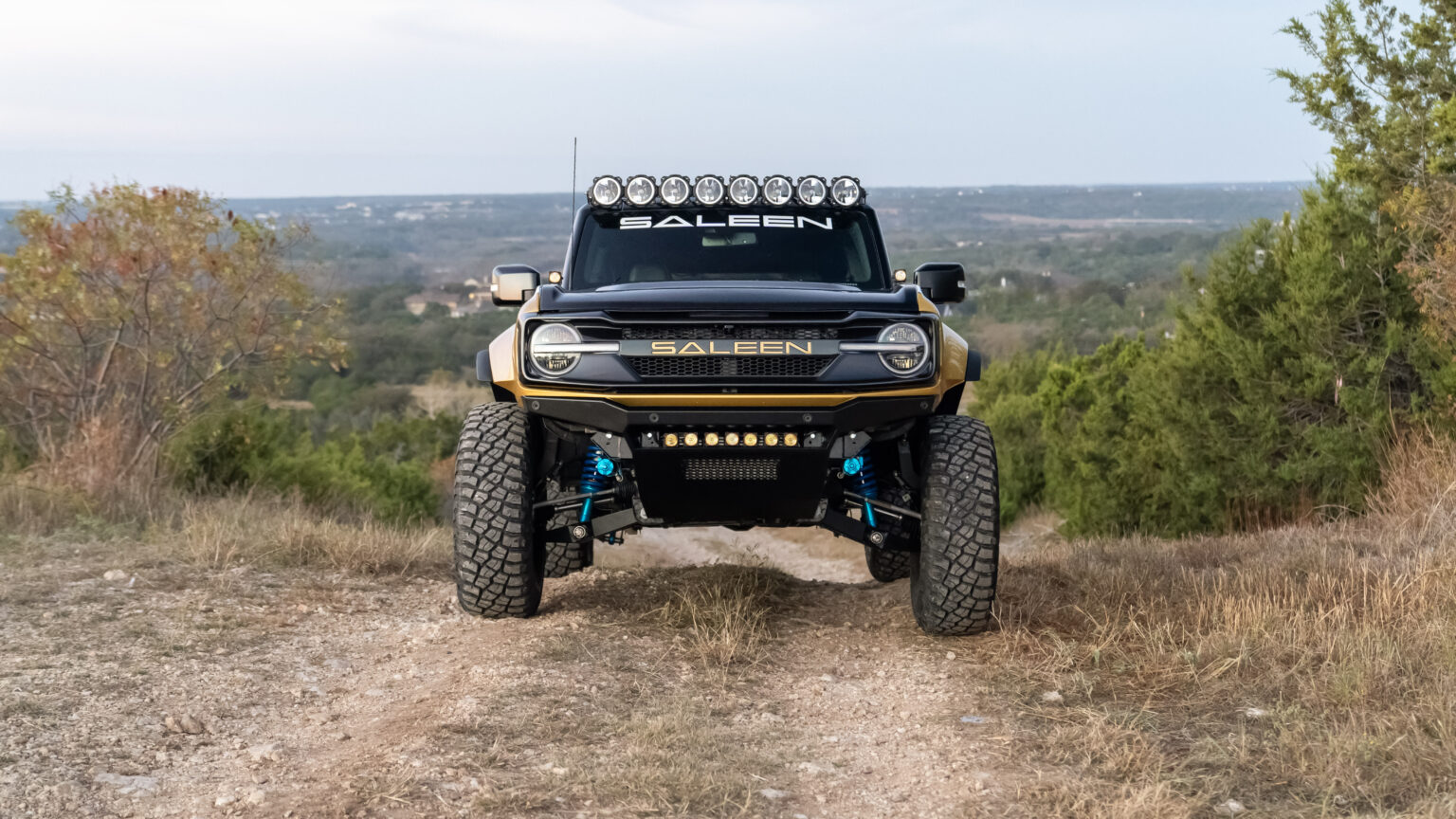 Saleen Bronco on a ridge trail