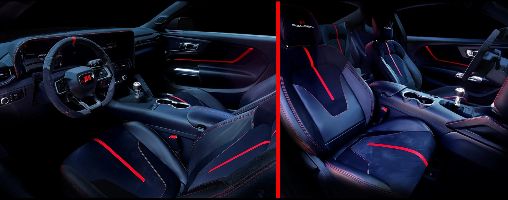 Saleen 302 Black Label seats and centre console