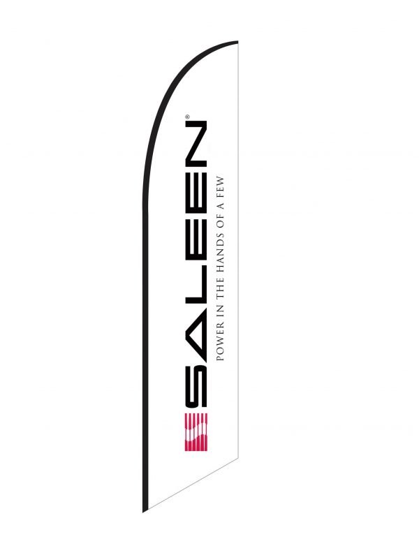 Saleen White Feather Angled Flag 9'