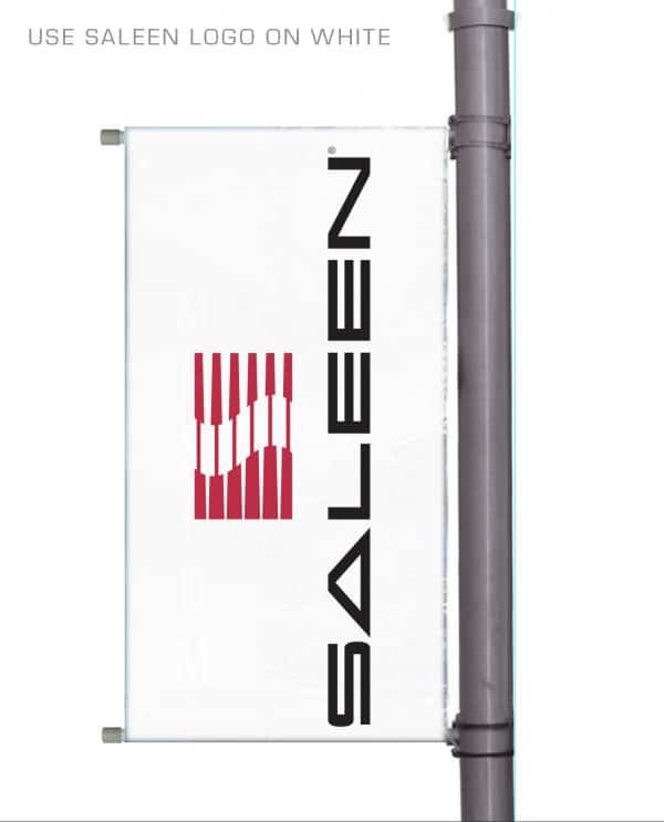 Saleen White Pole Banner Set 18" x 36"